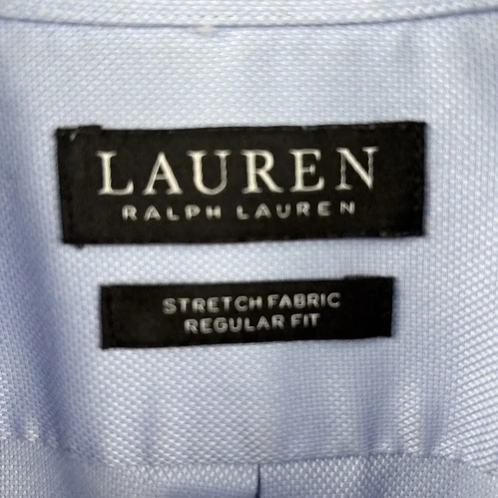 Ralph Lauren Dress shirt Mens 16 1/2 - 34/35 Blue Cotton Regular Stretch LS